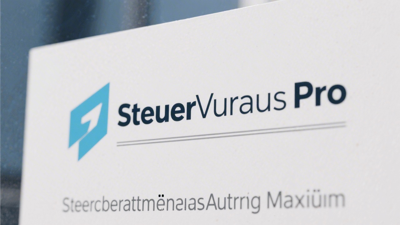 Logo zeigt klare Wortmarke SteuerVoraus Pro mit zwei einfachen Linien für einen modernen Steuerberatungsauftritt